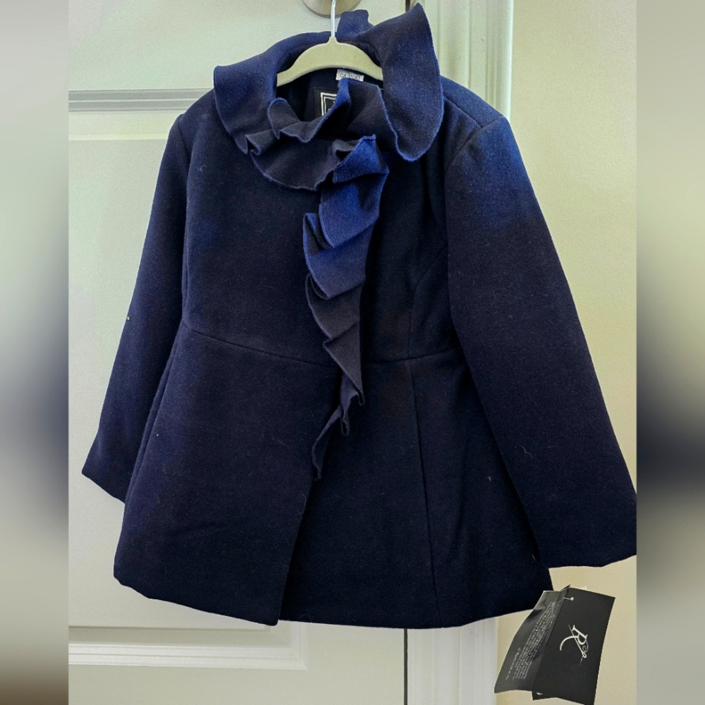Rothschild Elegant Navy Ruffle Coat
